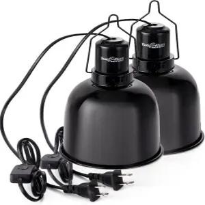 톡시리움 파충류 조명기구 광학 반사 커버가 있는 2팩 5.5인치 딥 돔 램프 캡 인클로저 테라리움 및 양서류