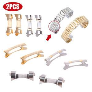 스테인레스 스틸 실버 시계 밴드 팔찌 중간 광택 곡선 엔드 부품 2 개