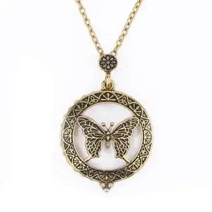 앤틱 레트로 노인 돋보기 목걸이 겸용 나비