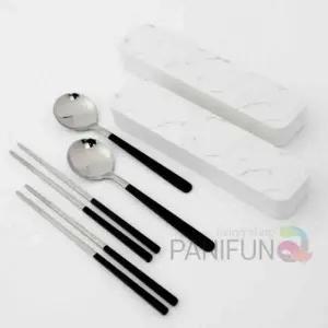 ( )휴대용수저 2세트 수저통세트 수저젓가락세트 숟가락세트 숟가락케이스 도시락수저통