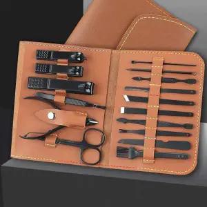 TC 고급판촉물 네일케어 네일도구 손톱깍이파우치 세트 브라운