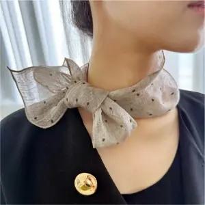 (디자인 GS002728 린넨쁘띠스카프 심플)덥석덥석 심플하지만 확실한 포인트 린넨 쁘띠 스카프 프릴 예쁜스