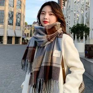 체크 숄 머플러 목도리 여자 숄프카프 여성 스카프 포근 겨울스카프 겨울