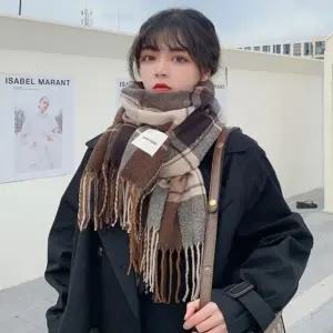 겨울스카프 숄 체크패턴 스카프 소프트 여성 머플러 숄프카프 가을 목도리