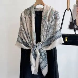 마그네틱스카프 면스카프 촉감 사각숄 중년스카프 봄스카프 린넨 여성