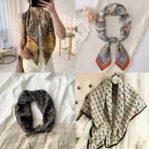 프리미엄 사각스카프 봄스카프 여성스카프 롱스카프 방도스카프 실크스카프 코디 사각 봄 연출 명품 코디