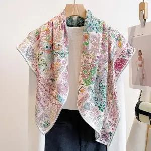 (색상 Pink Garden)브로든컴퍼니 봄스카프 여자스카프 여름스카프 엄마스카프 고급스카프 예쁜스카프 할머