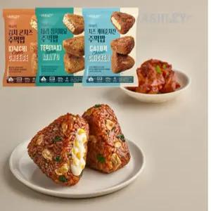 애슐리 베스트 주먹밥 3팩 세트 (총 15개입 김치콘치즈 데리참치 치즈케이준치킨)