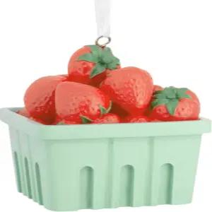 딸기 크리스마스 장식품의 홀마크 바구니 음식 선물