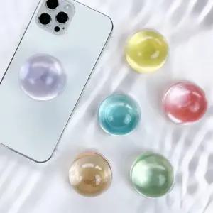 Linkvu 오로라 컬러구슬 반구 3D 투명 입체 폰톡 거치대 홀더