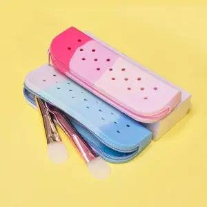 네일아트 말랑 실리콘 휴대용 브러쉬 보관 케이스 2종