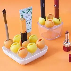 튤립 브러쉬 홀더 퍼프 꽂이 메이크업 정리함 홀더