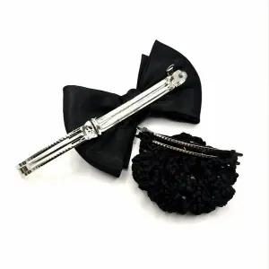 2in1 리본핀 헤어머리망 블랙