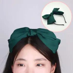 머리띠 헤어 스타일링 왕리본 다크그린