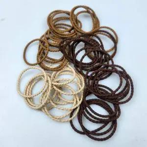 대용량 고무 머리끈 50P 브라운 헤어고무줄 기본 칼라 헤어끈