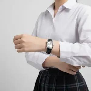 LTP-V007L-7E1UDF LTP-V007L-7E1) 아날로그 스퀘어 수능 학생 여성 가죽시계
