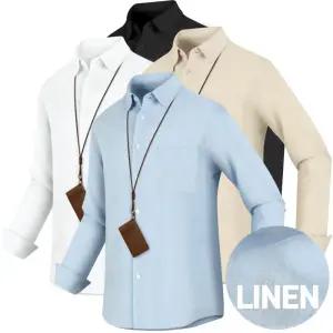 남성 린넨 셔츠 긴팔 구김없는 링클프리 봄 여름 시원한 남자 여름 남방 휴양지룩 와이셔츠 빅사이즈