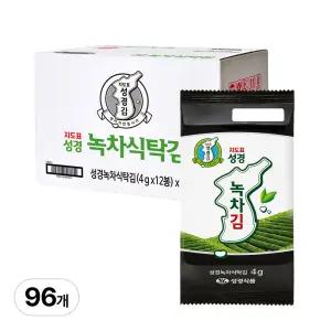 [본사운영] 지도표 성경김 녹차 식탁김 4g 12봉 x 8개 (총 96봉) 1박스