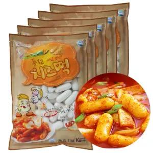 떡안애 퓨전 쌀치즈떡 1kg X 5봉 치즈떡볶이 떡사리