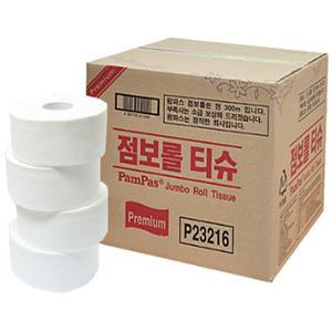 팜파스 무형광 프리미엄 점보롤 300m 2겹 16롤 식당 병원 화장실 주방 영업용 업소용 화장지 휴지 티슈