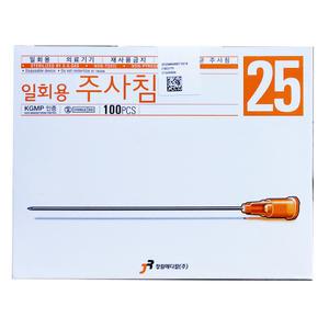 정림 일회용 주사침(장침) 25g x 60mm 100개입 롱니들