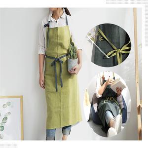 프리미엄 린넨앞치마 원피스형 어린이집교사 앞치마