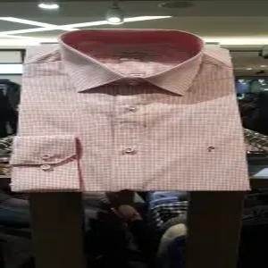 [피에르가르뎅캐주얼] PJDS3991.75레드미니체크긴팔슬림핏