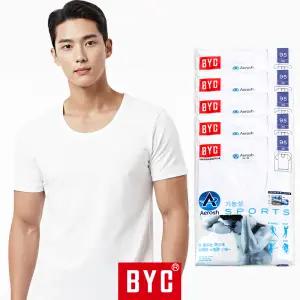 BYC 남성 반팔 런닝 세트 5매 에어로쉬 쿨 기능성 남자 티 셔츠 여름 BYA1118S
