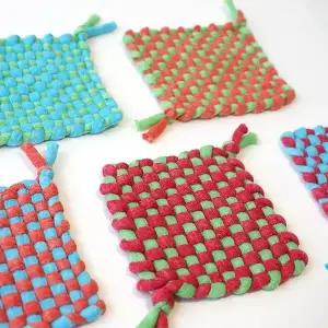 맘아트 DIY 실공예 위빙 티매트 만들기 1인 키트 무지개