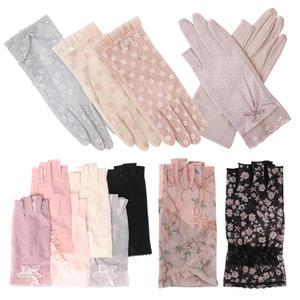 제이케이 여성 자외선차단 운전장갑 등산 운동 골프 모달 레이스 망사 장갑