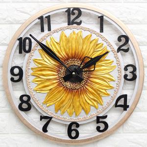돈들어오는 풍수해바라기 특대 무소음 벽시계 거실 사무실 카페 풍수 홈데코장식품 집들이 결혼 이사 개업식선물