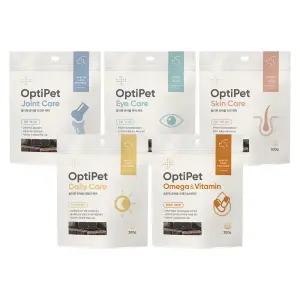 옵티펫츄어블 5종 세트 300g 관절 피부 눈 면역 종합 케어 강아지간식 강아지영양제
