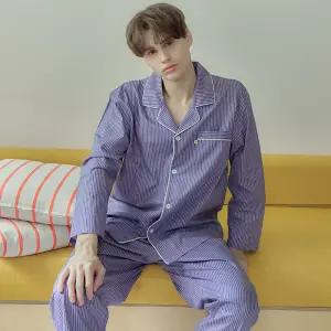 메이플라워 퍼플ST 긴팔 순면 남성 빅사이즈 잠옷 세트