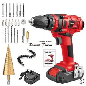 롬멜프랑코 Active The Plus  충전식 무선 해머 전동드릴 & 드라이버 가정용 공구세트