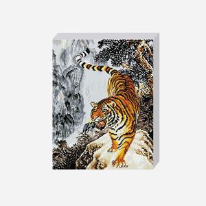 DIY 보석십자수 세트 맹호도 40x50cm 동물 풍경 캔퍼스 액자형 비즈