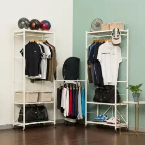 디헤브 이동식 철제 시스템 드레스룸 행거 2개, 코너봉 1개