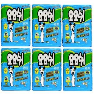 [요요쉬] 강아지 배변패드 스카이 대형 20매 x 6개묶음