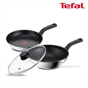 [테팔]인덕션 에센스쿡 3종(팬24+웍28+유리뚜껑28)