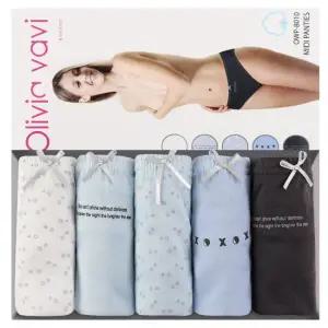 OV 8010 미디 / 여성팬티 5매입 올리비아 여자 속옷 면스판 삼각