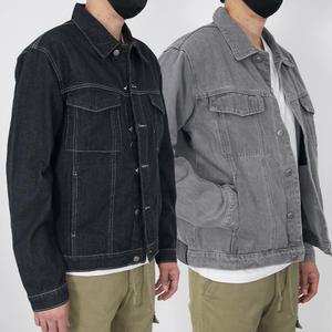 핸써밍 스탠다드핏 무채색 블랙데님자켓 2컬러 (L~XL)