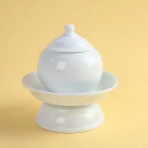 [텐바이텐]백자 당초문 도자기 옥수 그릇 L 불교용품