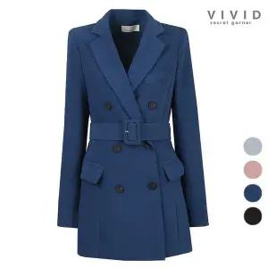 [비비드시크릿가너]VIVID 여성 더블 벨티드 정장 자켓