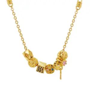 [한국금다이아몬드] 여자 순금 목걸이 체인 엔틱 참 24K 18.75g 18K장식