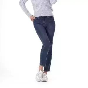 여성) 골반바지 바이오스톤 워싱 데님반바지 다크블루 AM3DIG560-DB