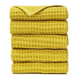 클라우망 먼지없는수건 항균 와플타올 멜로우옐로우, 130g, 5장, 1개