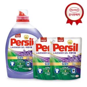갤러리아 헨켈 퍼실 딥클린 9중효소 라벤더 2.7L+1.8L 2개 (일반/드럼 겸용)