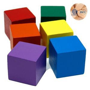 5cm A급 쌓기나무6색6개 원목목재큐브 정육면체