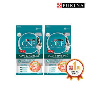 퓨리나 원 고양이사료 1세이상 헤어볼케어 1.4KG 2개