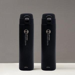 [리벤스]원터치 보온보냉 스텐 보틀 텀블러 500ml (블랙) 2P