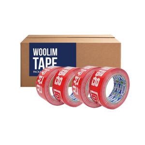 우림 경포장용 로고 박스테이프 80m 40개  신선당일(빨강바탕)